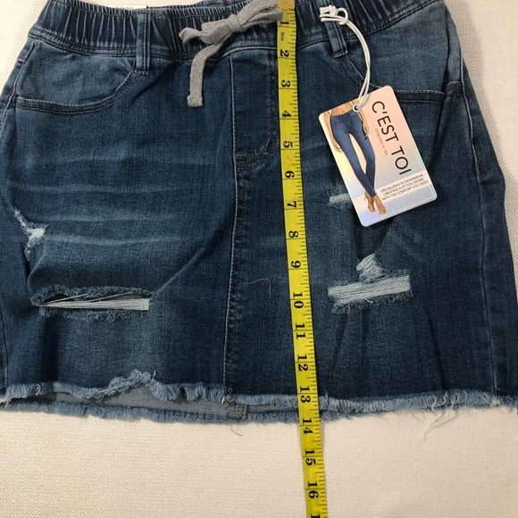 C'est Toi Mini blue jean denim skirt Medium M - Picture 4 of 11